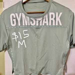Gymshark sea foam green crop t-shirt with open back